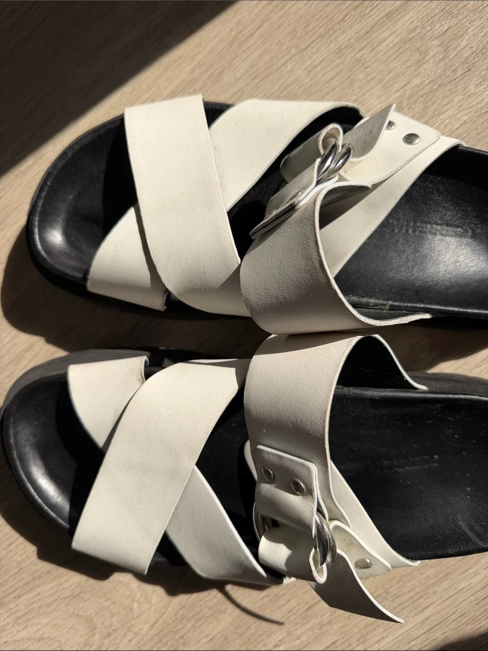 Pierre Hardy Women’s White Cross-Strap Slide Sandals